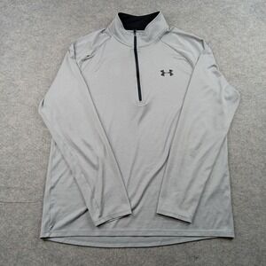 Under Armour Pullover Mens XL Gray 1/4 Zip Long Sleeve Athletic Training Top